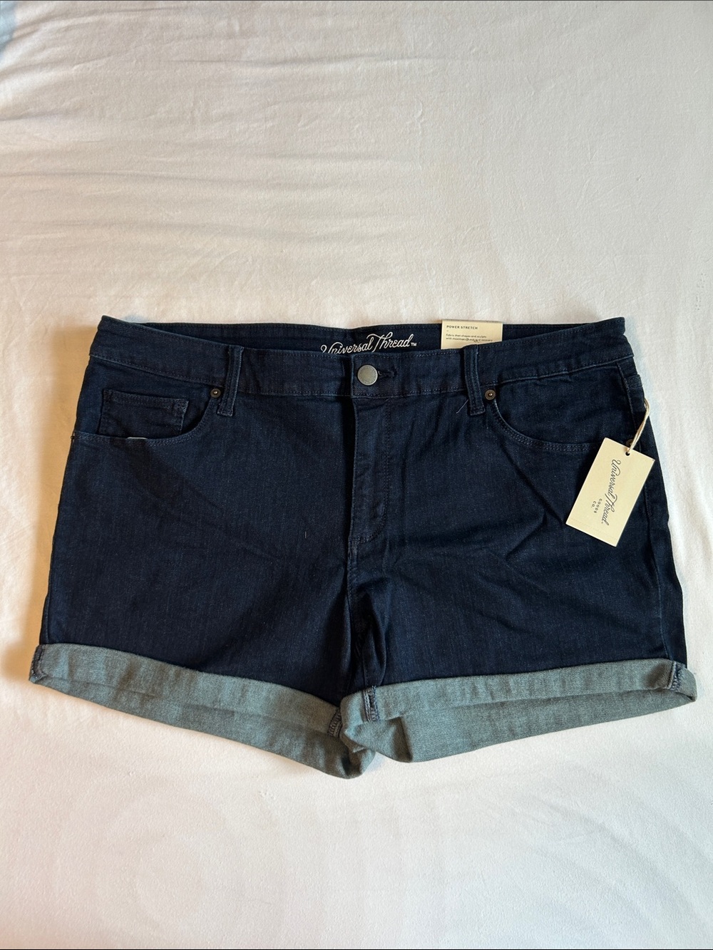 Universal Thread Women's Navy Denim Rolled Hem Shorts